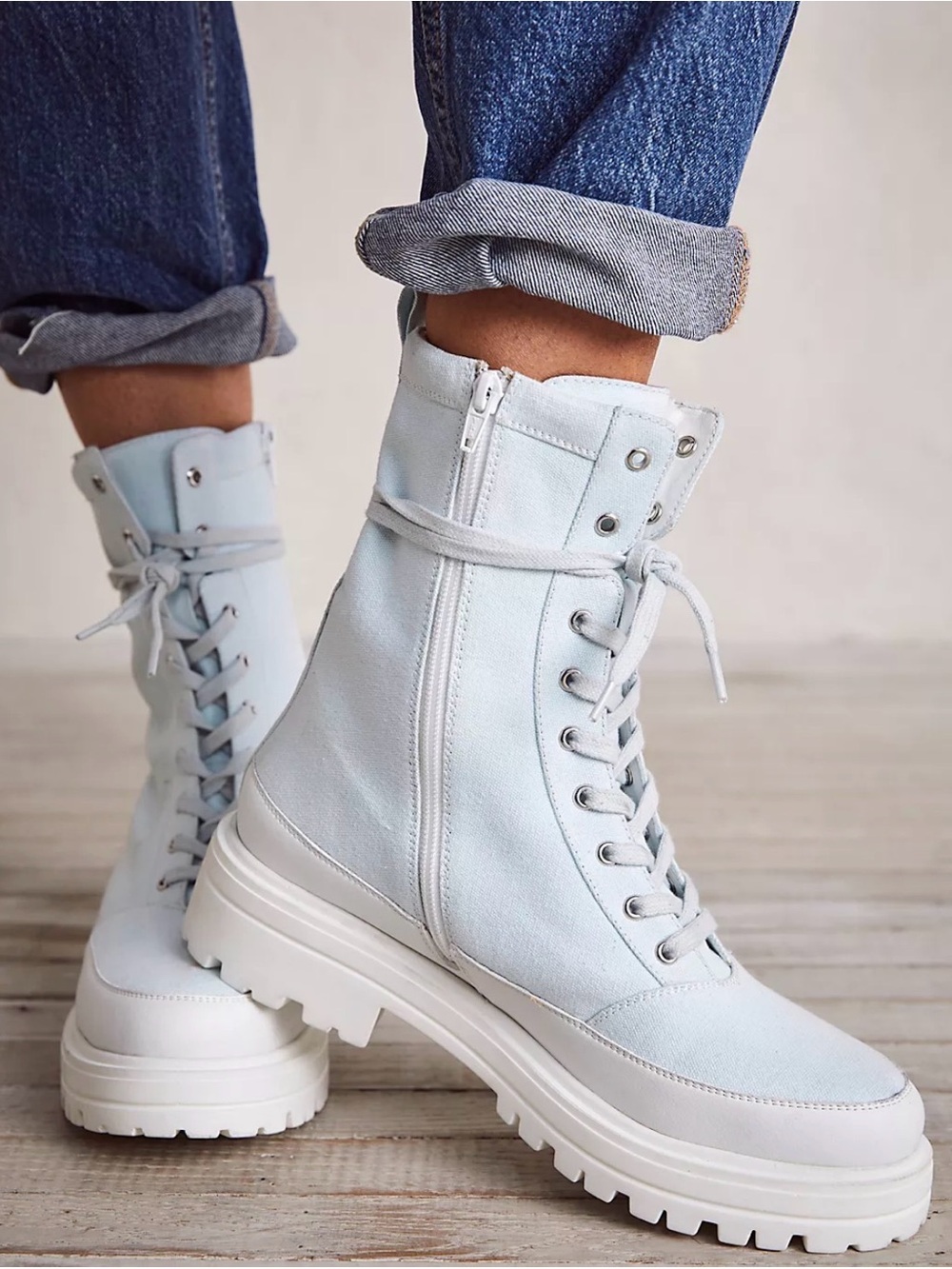 NEW Free People Feels Good To Be Lost Lug Sole Hiker Boots Size 38/7.5